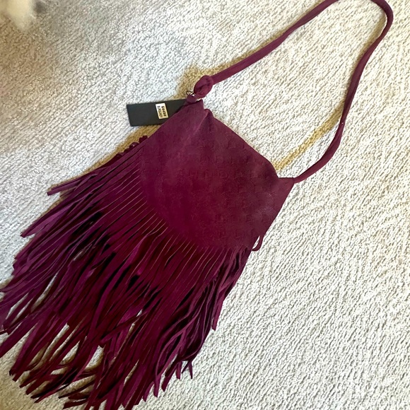 Burgundy faux shade , long strap , brand new - Picture 1 of 8